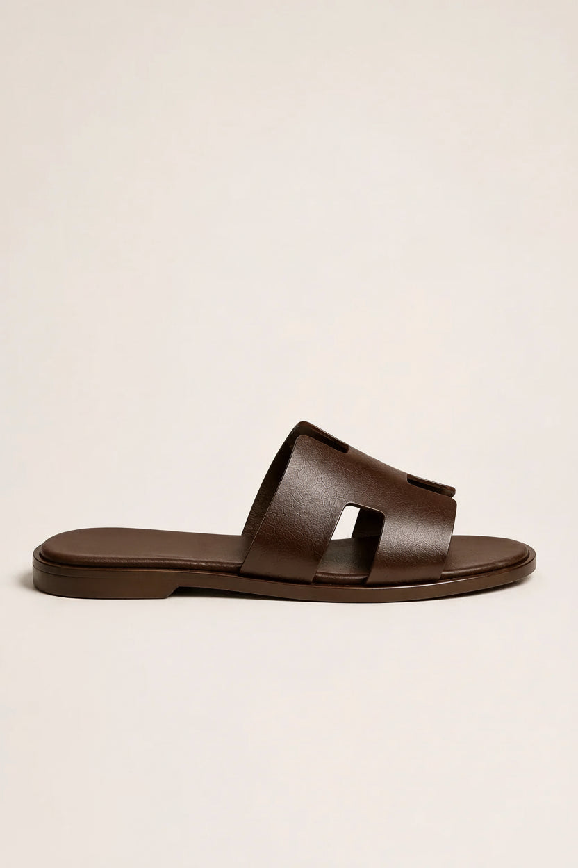 Coastal Leather Sandal Dark Brown