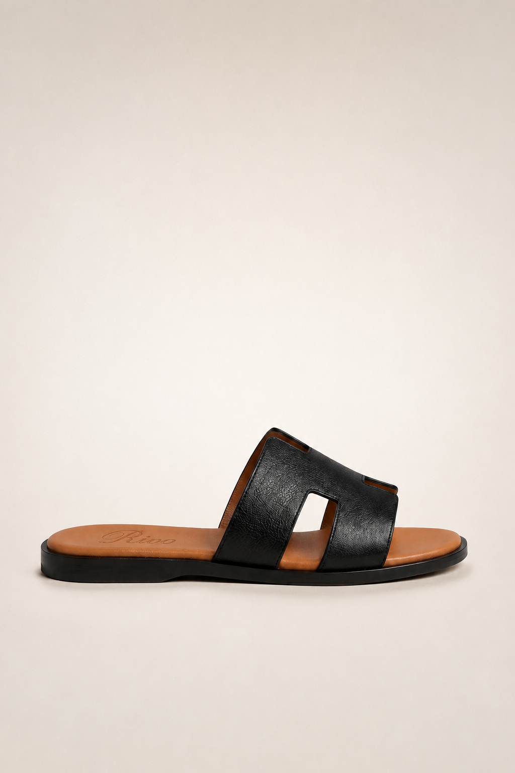Bellagio Leather Sandal Black Tan
