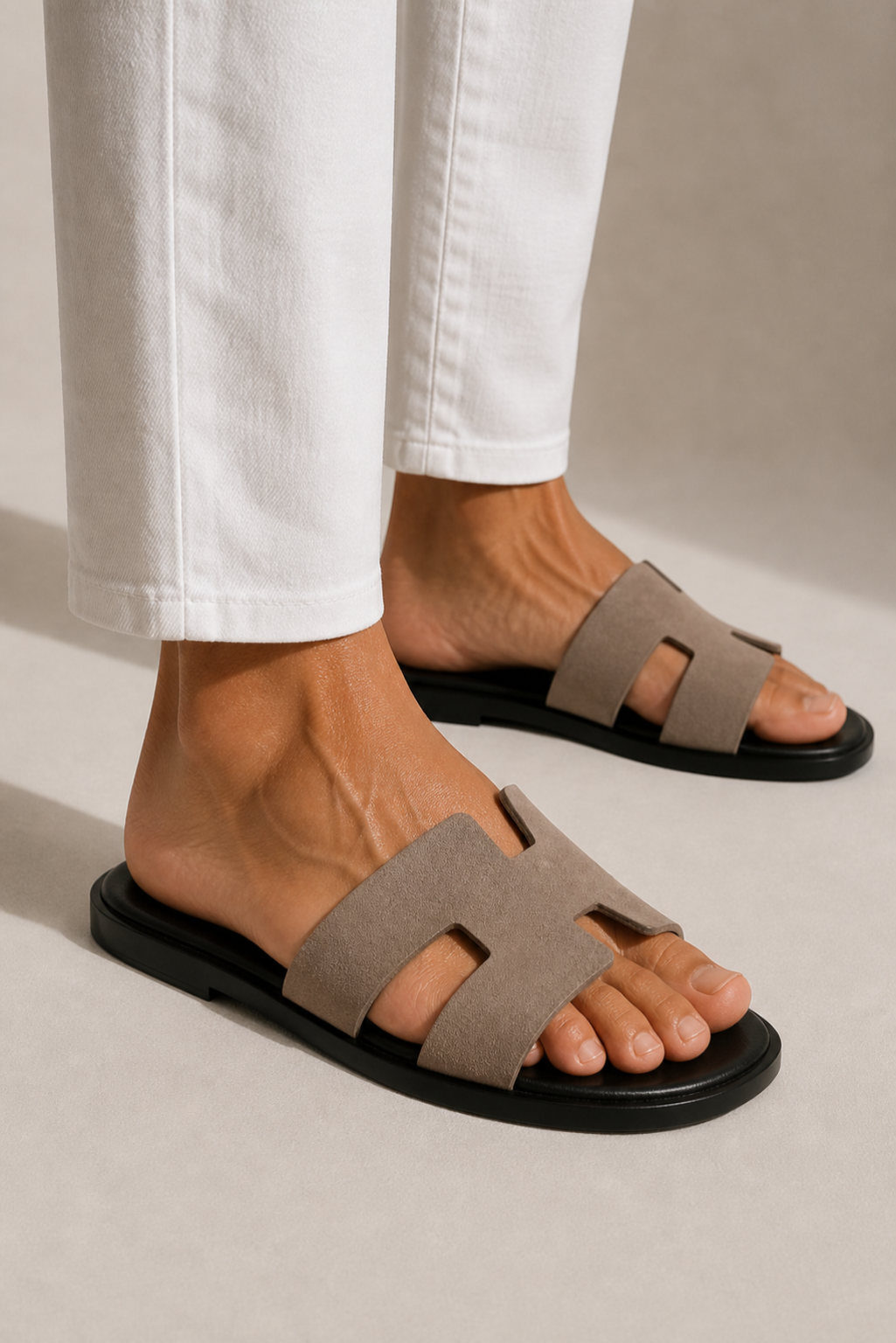 Coastal Suede Sandal Taupe