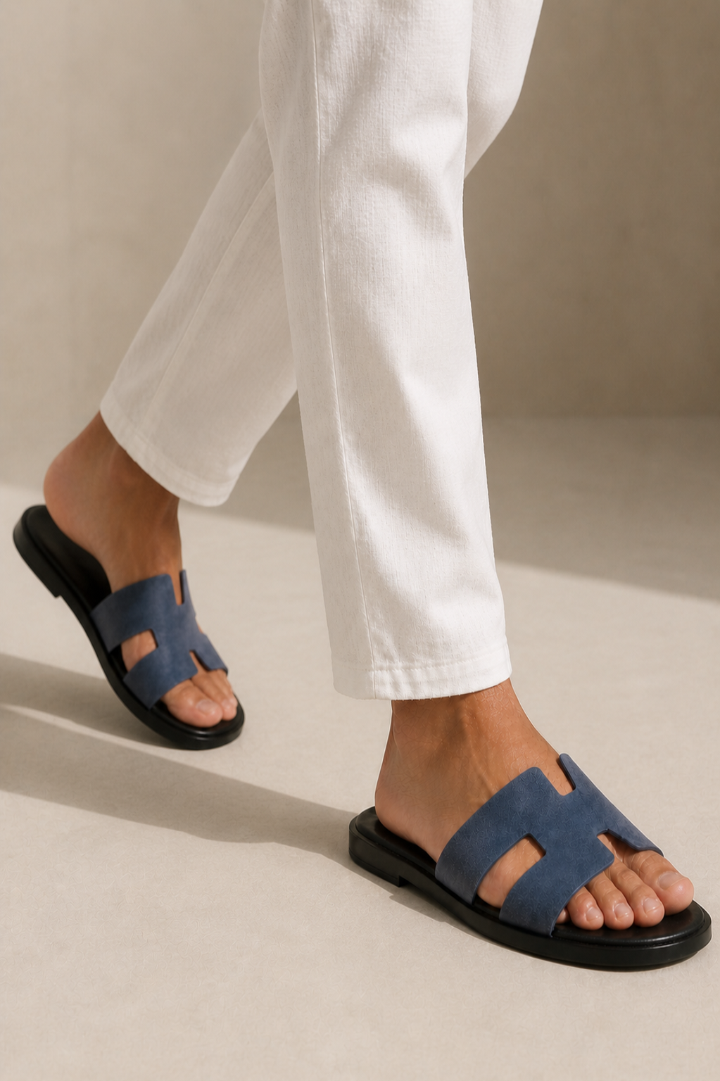 Coastal Suede Sandal Blue