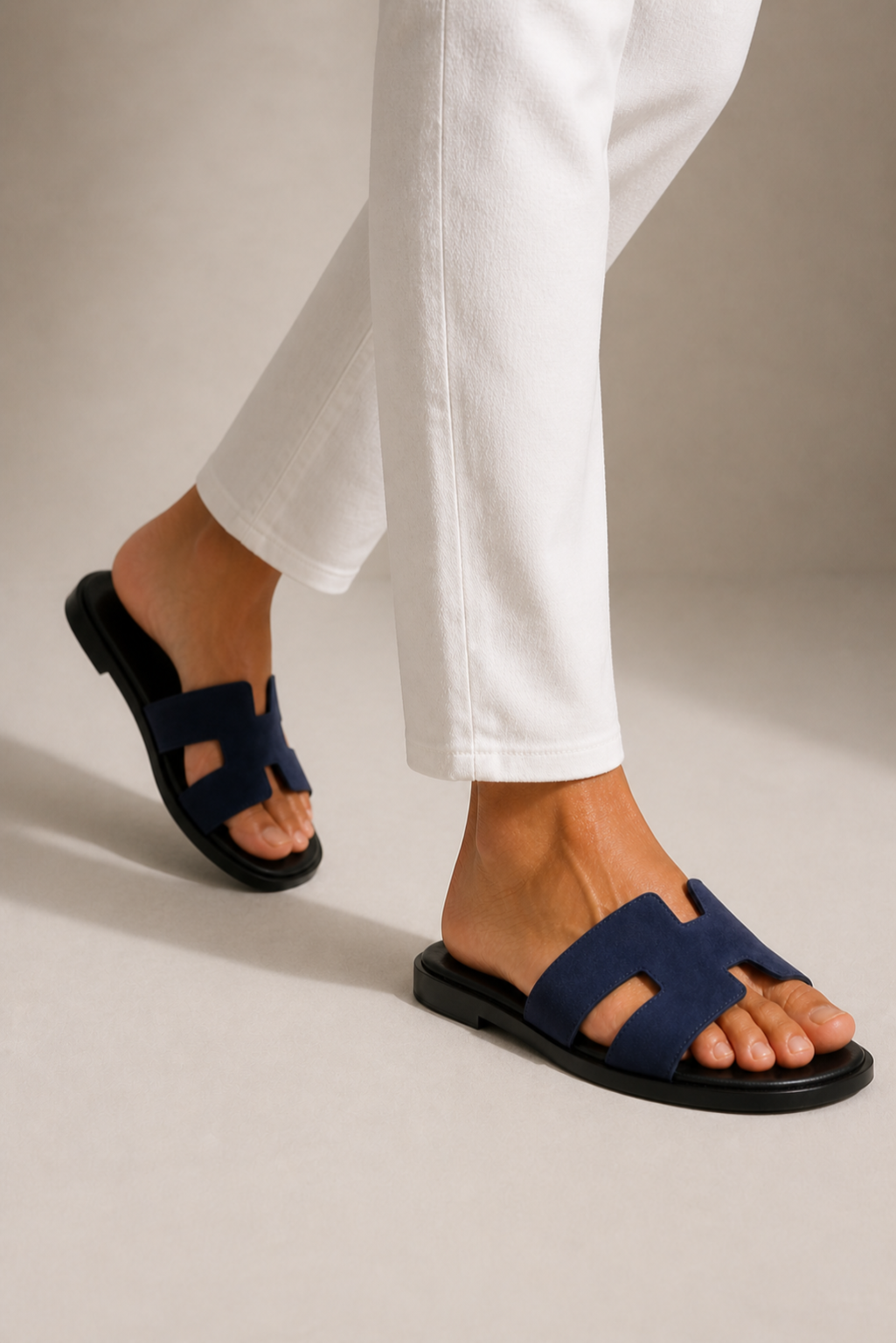 Coastal Suede Sandal Navy
