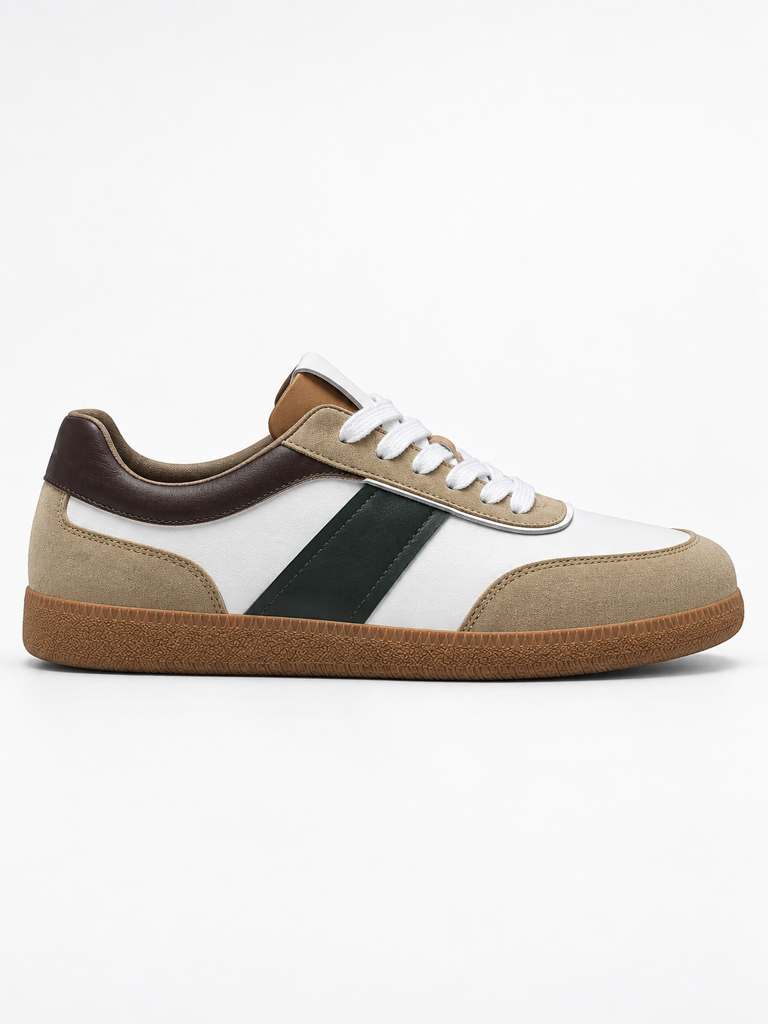 White & Forest Green Velaro Sneaker