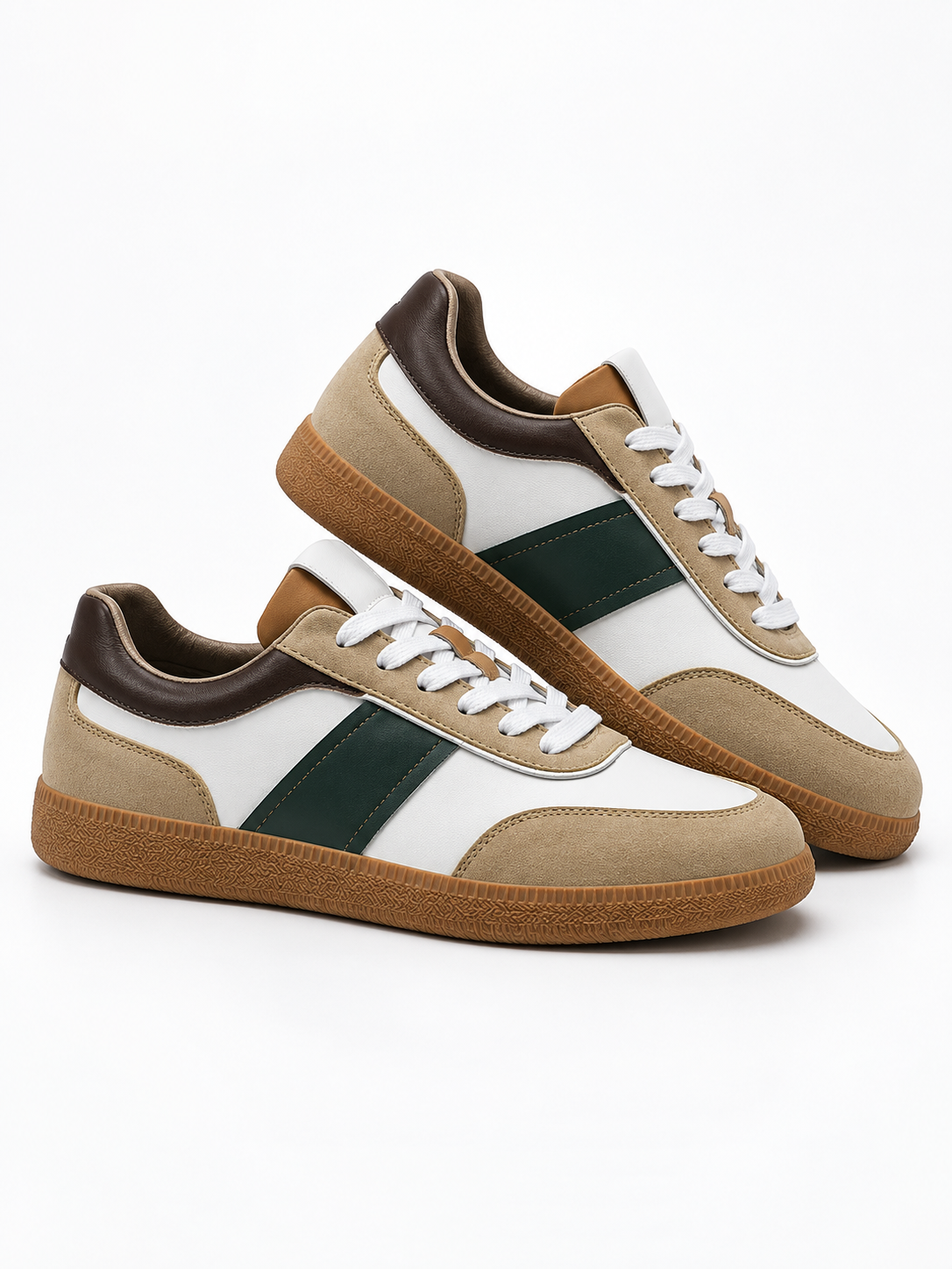 White & Forest Green Velaro Sneaker