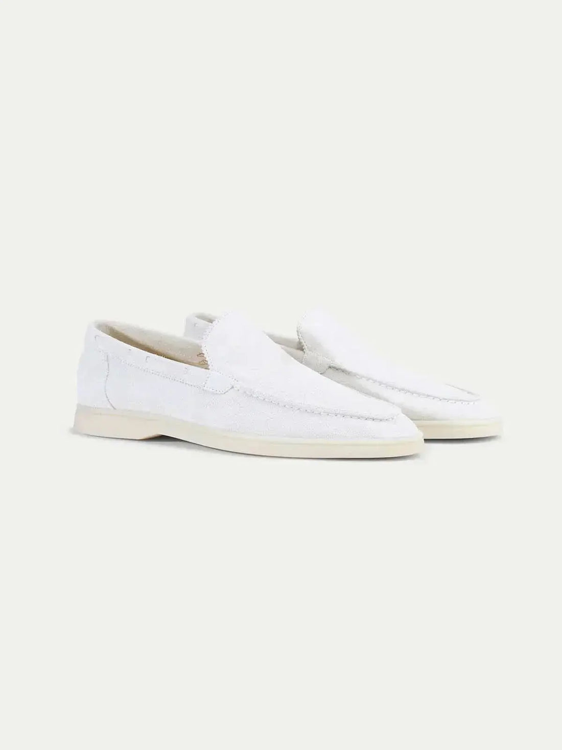 Classic Suède Loafer Pearl White