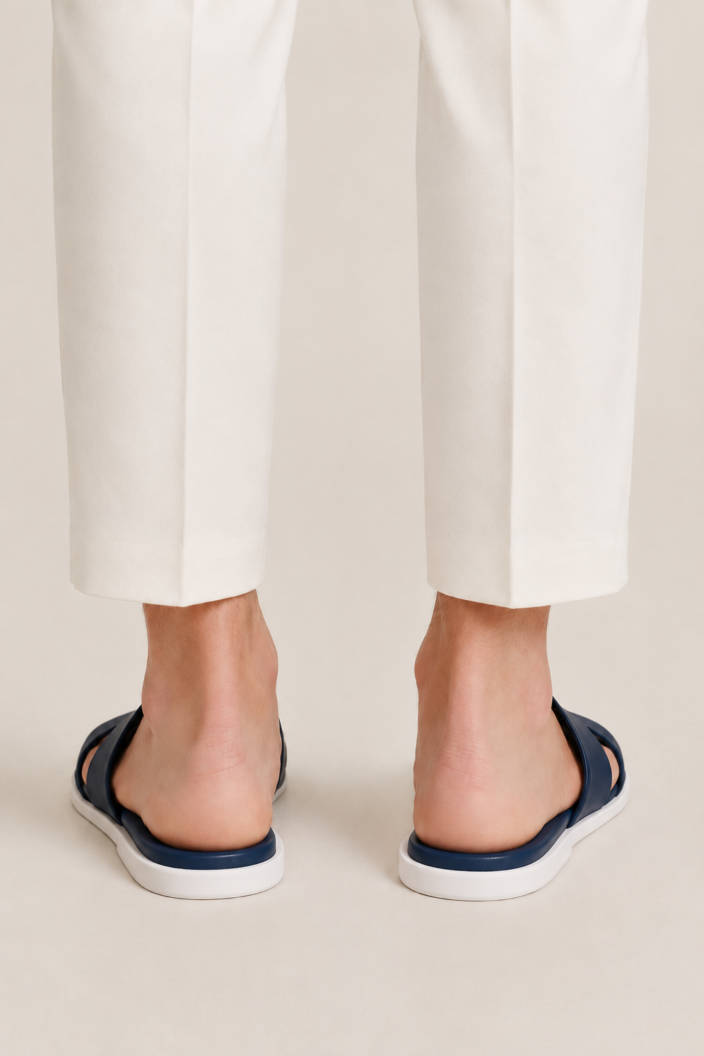 Santorini Leather Sandal Navy