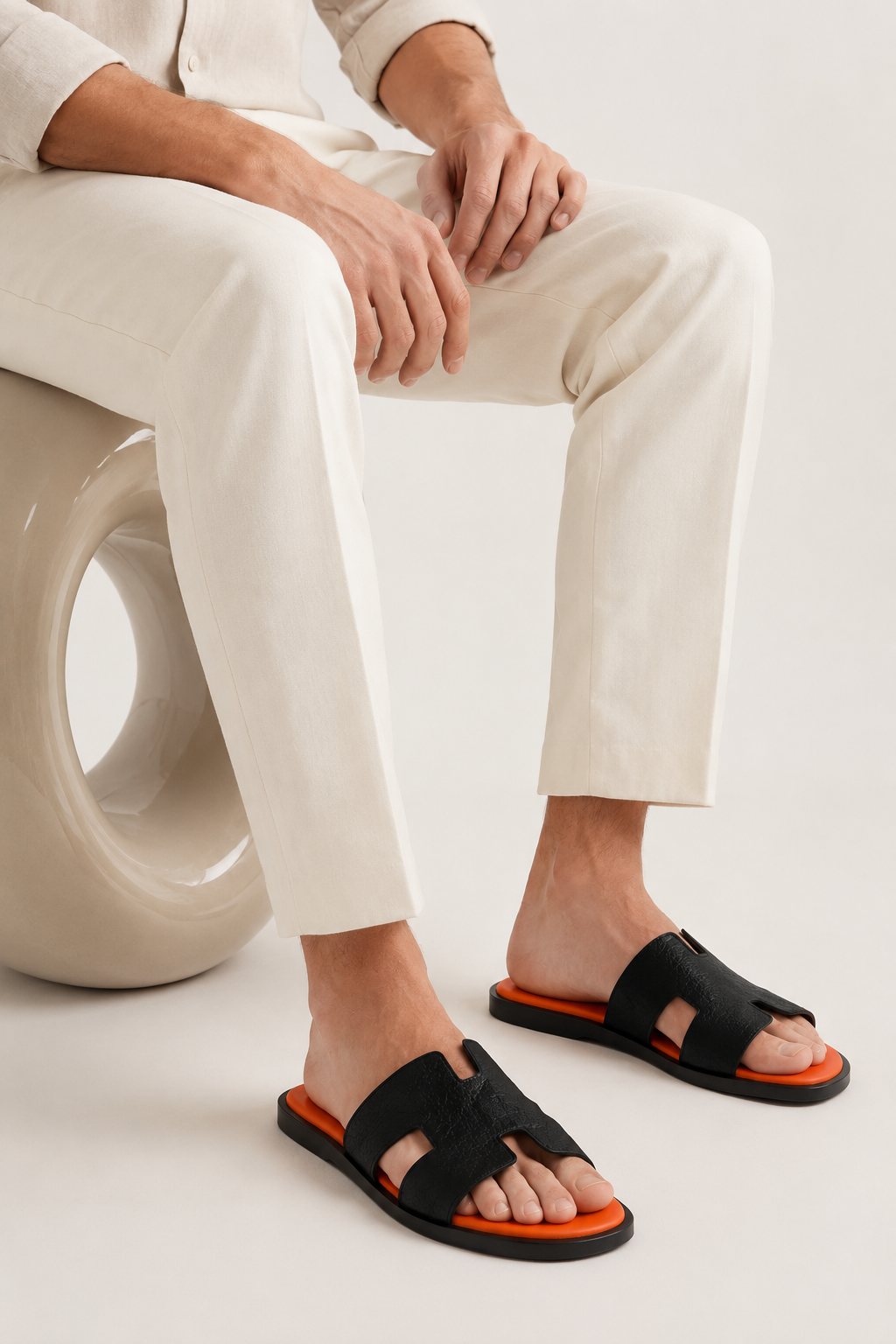 Sorrento Leather Sandal Orange