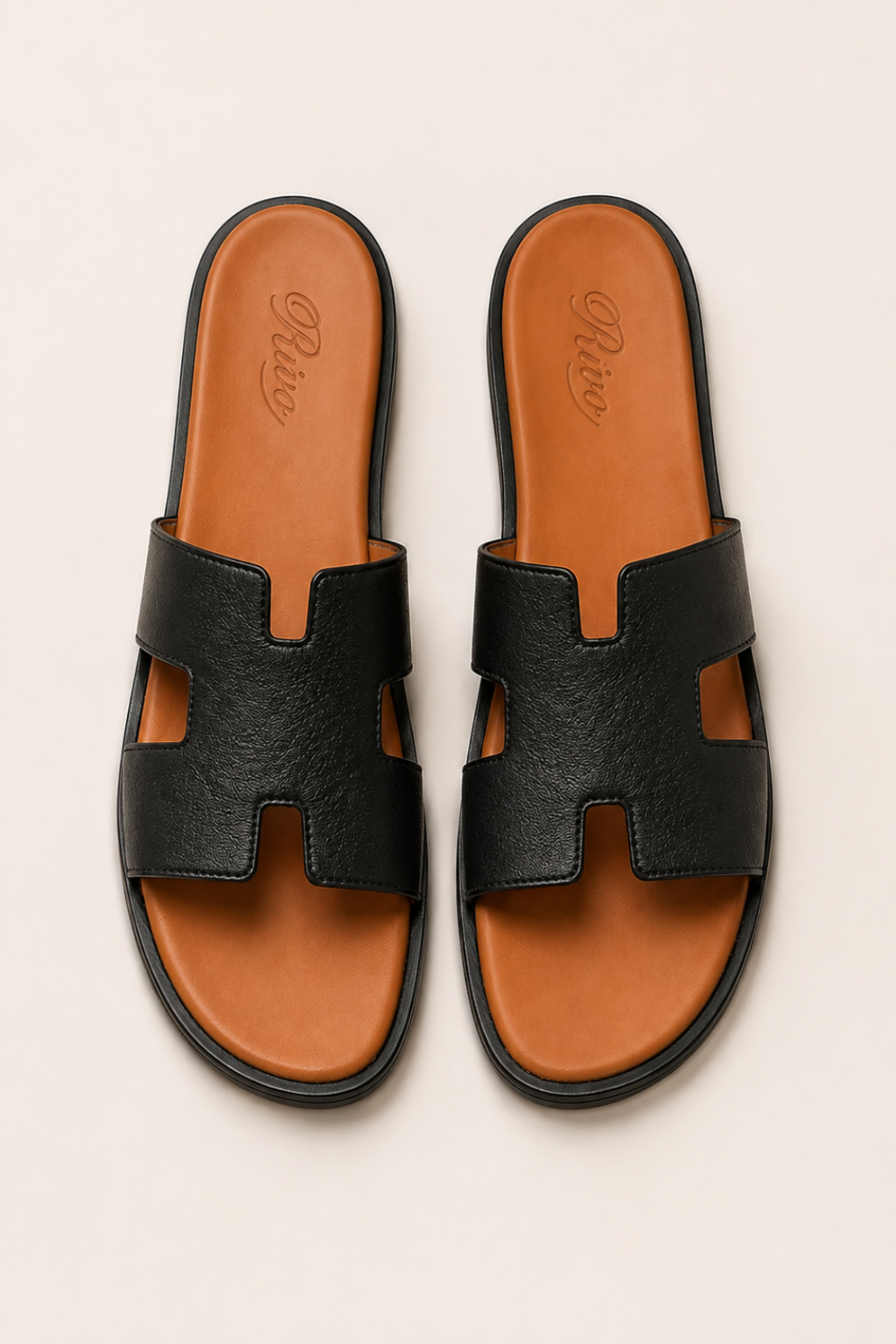Bellagio Leather Sandal Black Tan