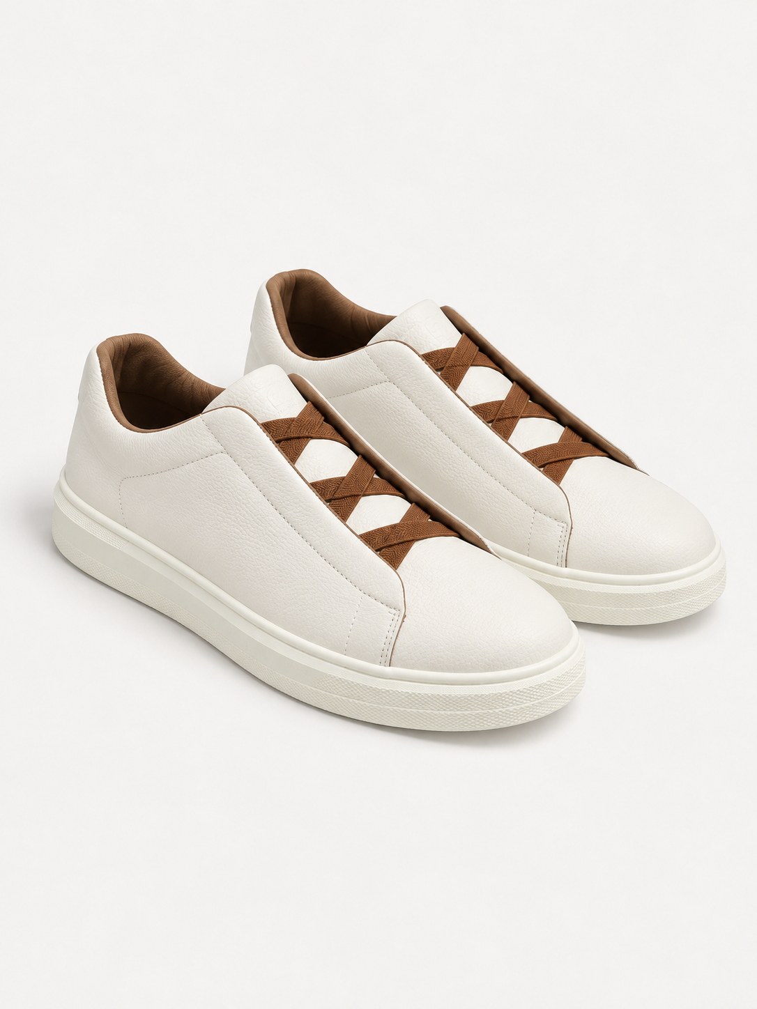 Ivory & Cognac Leather Avalor Sneaker
