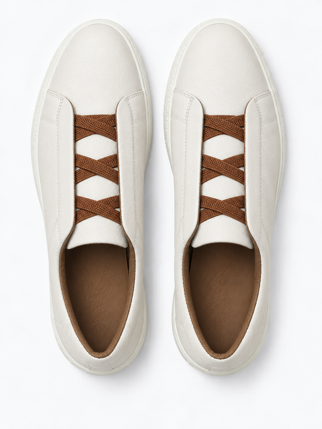 Ivory & Cognac Leather Avalor Sneaker