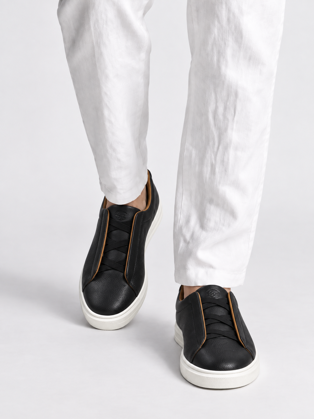 Black & Cognac Leather Avalor Sneaker