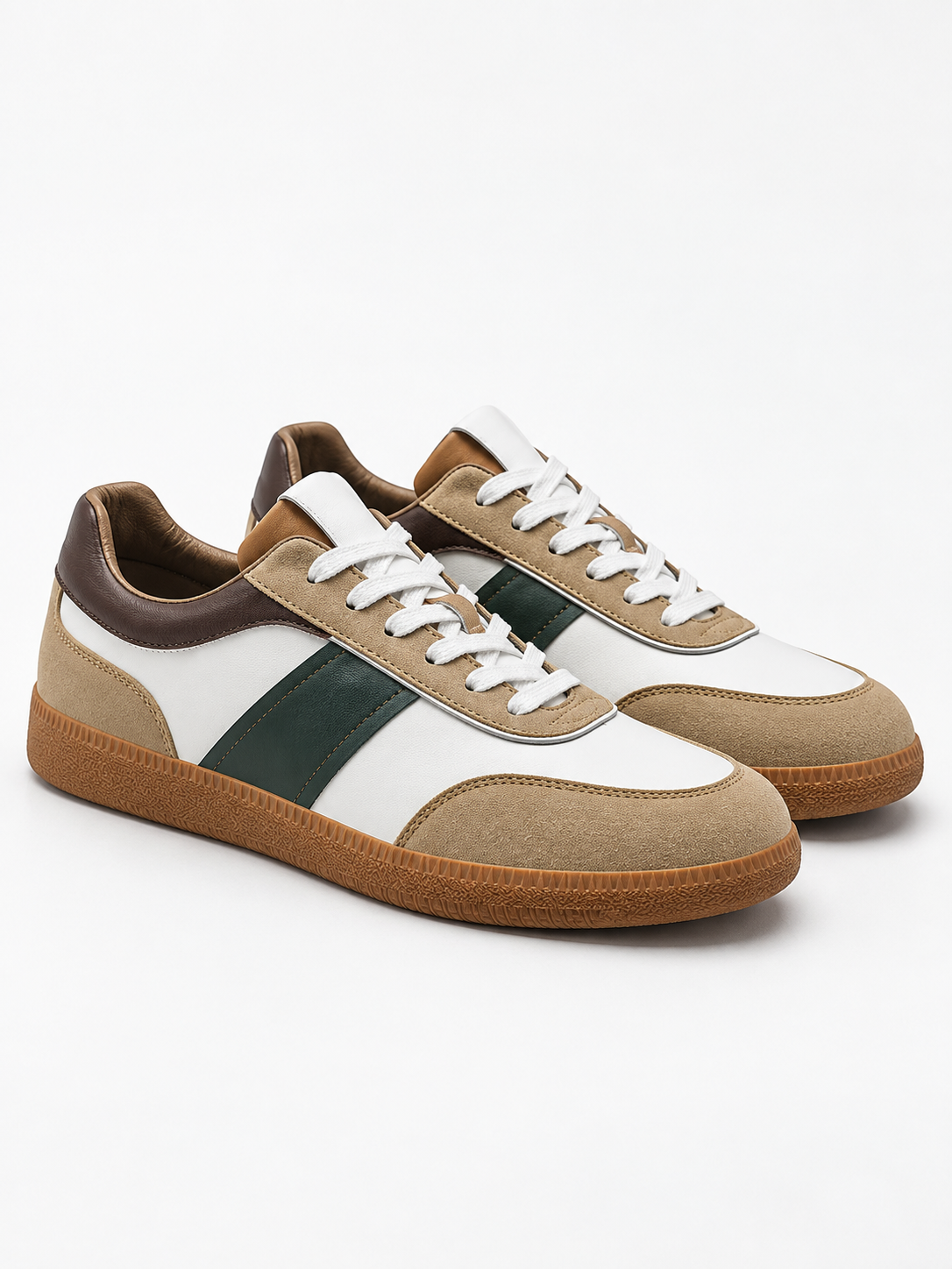 White & Forest Green Velaro Sneaker