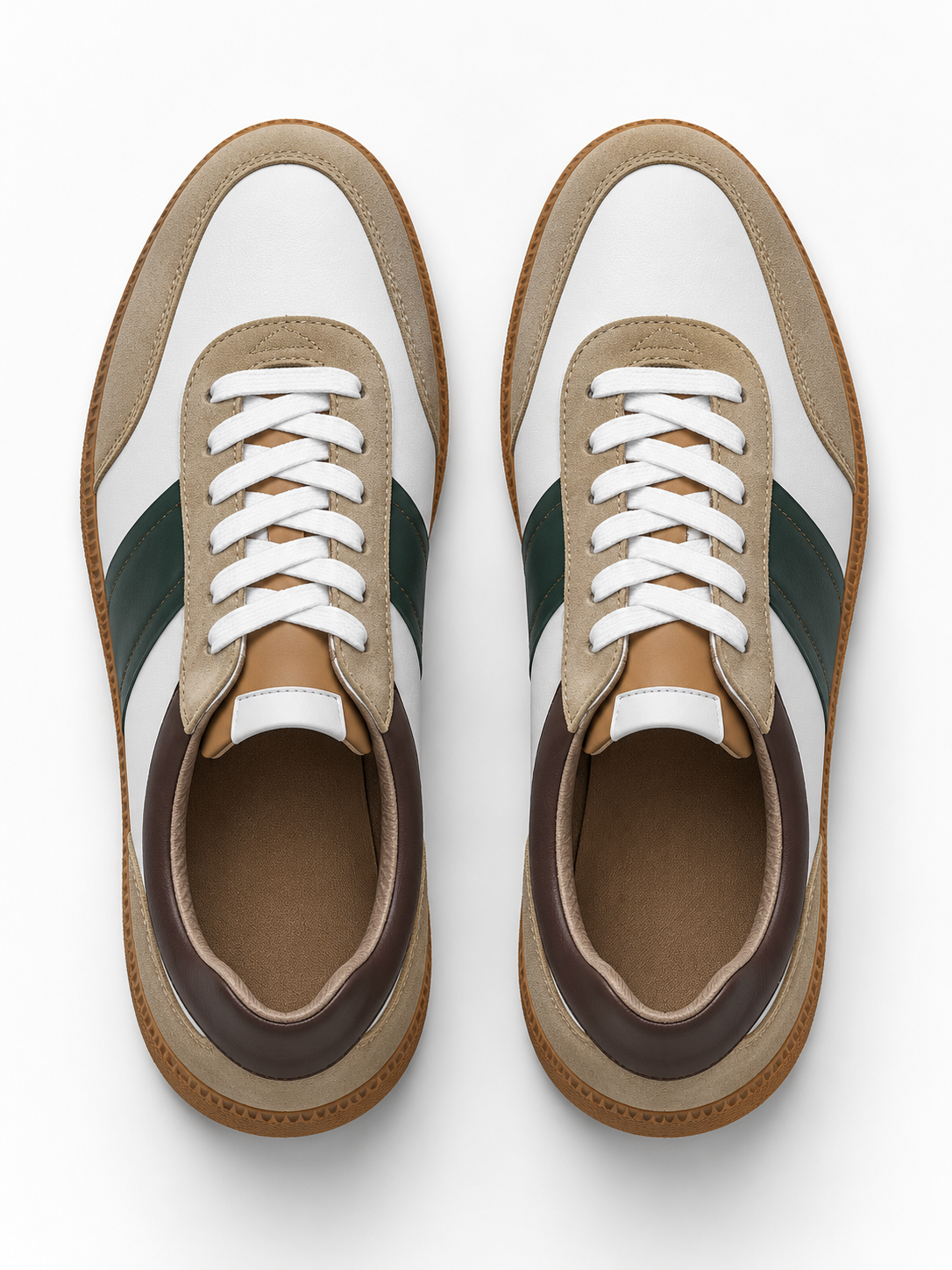 White & Forest Green Velaro Sneaker