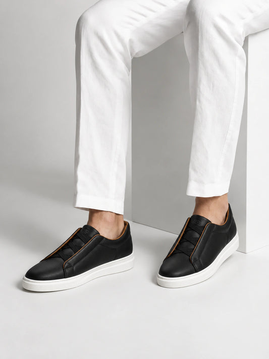 Black & Cognac Leather Avalor Sneaker