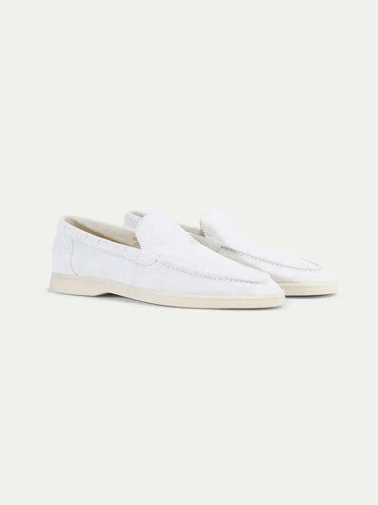 Classic Suède Loafer Pearl White